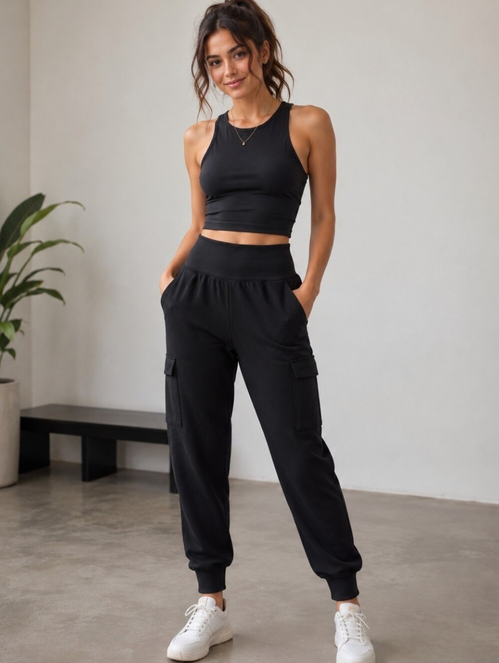 Old Navy PowerSoft Cargo Joggers XS Black High-Rise Ankle NWT Activewear